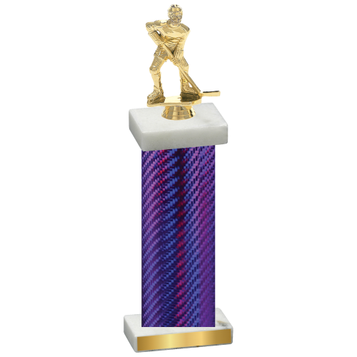 Single Purple Carbon Fiber Hockey Trophy