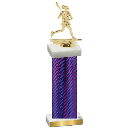 Single Purple Carbon Fiber Lacrosse Trophy