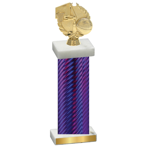 Single Purple Carbon Fiber Basketball Trophy