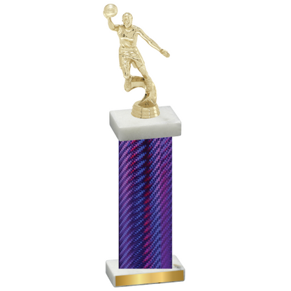 Single Purple Carbon Fiber Basketball Trophy