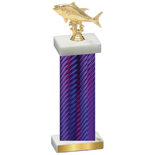 Single Purple Carbon Fiber Fishing Trophy