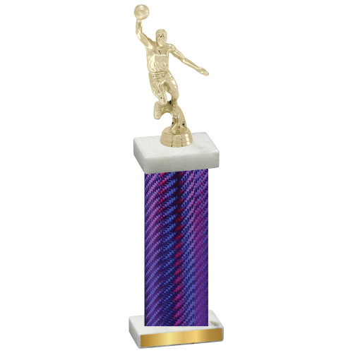 Single Purple Carbon Fiber Basketball Trophy