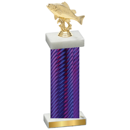 Single Purple Carbon Fiber Fishing Trophy