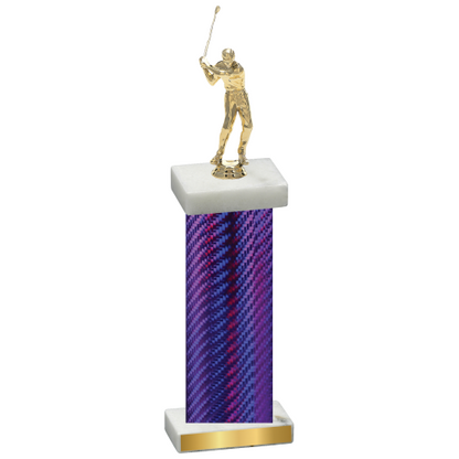 Single Purple Carbon Fiber Golf Trophy