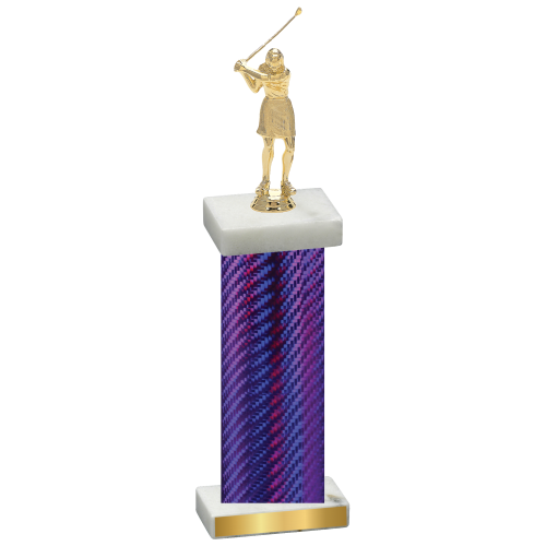 Single Purple Carbon Fiber Golf Trophy