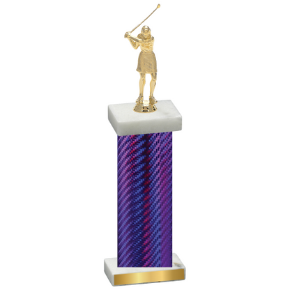 Single Purple Carbon Fiber Golf Trophy