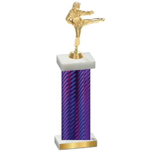 Single Purple Carbon Fiber Karate Trophy