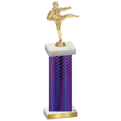 Single Purple Carbon Fiber Karate Trophy