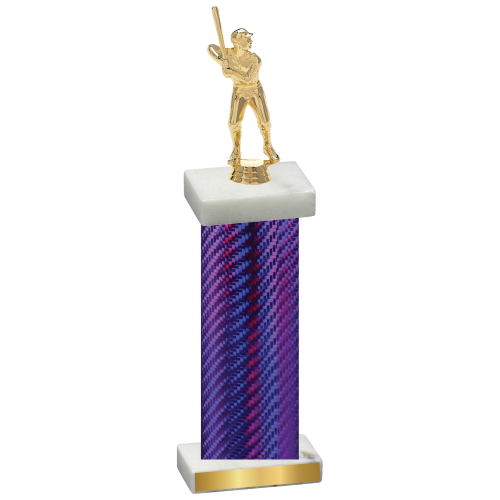 Single Purple Carbon Fiber Baseball Trophy