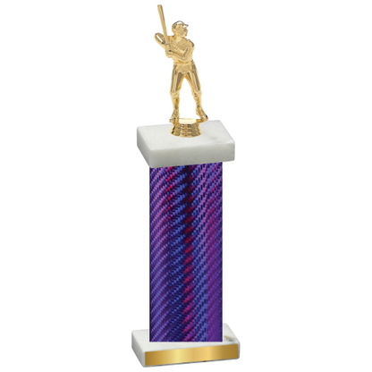 Single Purple Carbon Fiber Baseball Trophy