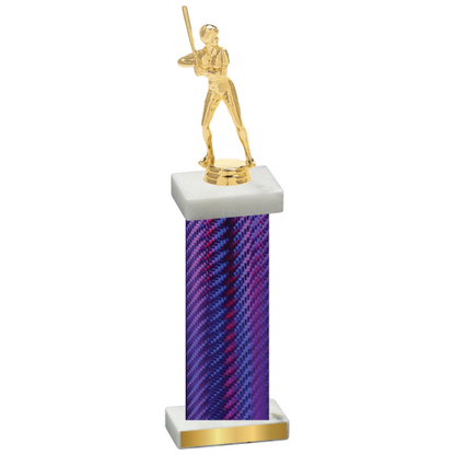 Single Purple Carbon Fiber Softball Trophy