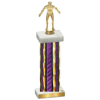 Single Purple Glacier Wrestling Trophy