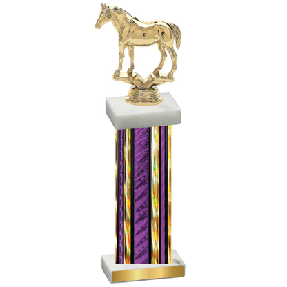 Single Purple Glacier Horses Trophy