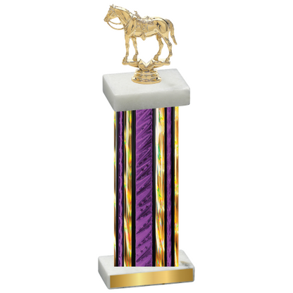 Single Purple Glacier Horses Trophy