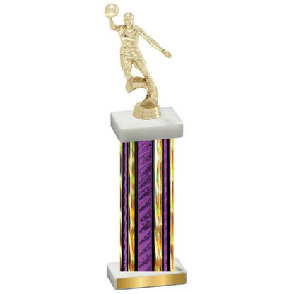 Single Purple Glacier Basketball Trophy