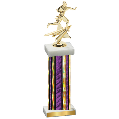 Single Purple Glacier Flag Football Trophy