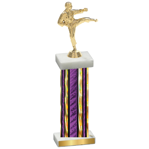 Single Purple Glacier Karate Trophy