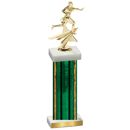 Single Green Glacier Flag Football Trophy