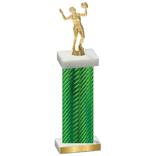 Single Green Carbon Fiber Volleyball Trophy