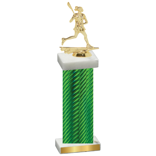 Single Green Carbon Fiber Lacrosse Trophy