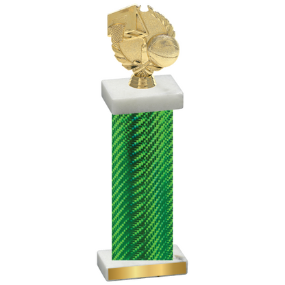 Single Green Carbon Fiber Basketball Trophy