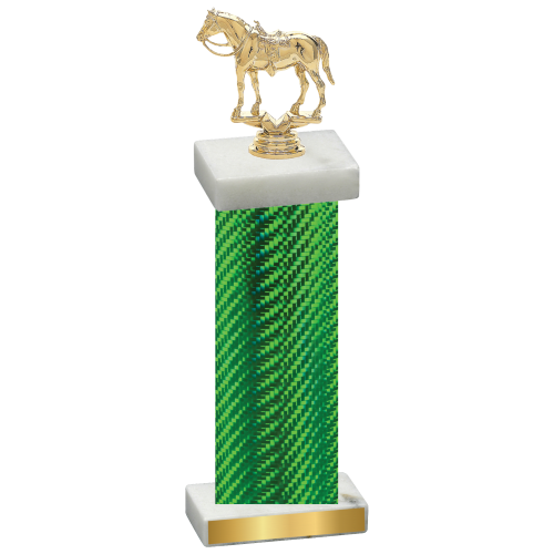 Single Green Carbon Fiber Horses Trophy