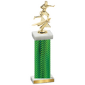Single Green Carbon Fiber Flag Football Trophy