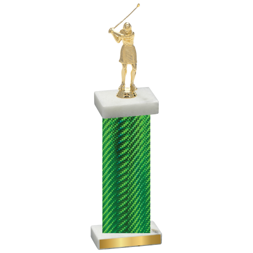 Single Green Carbon Fiber Golf Trophy