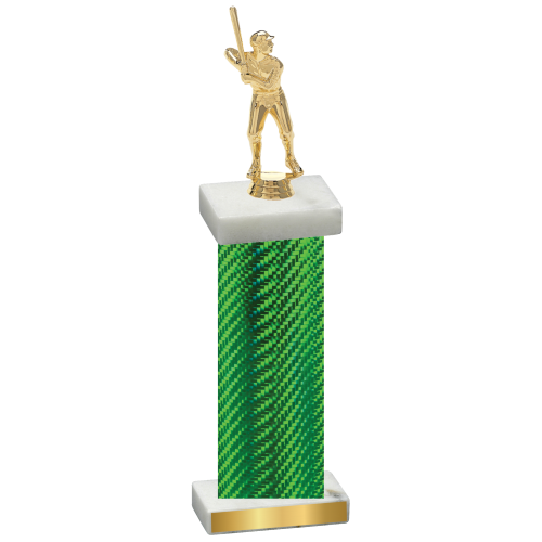 Single Green Carbon Fiber Baseball Trophy