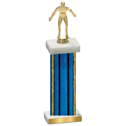 Single Blue Glacier Wrestling Trophy