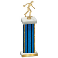 Single Blue Glacier Bowling Trophy