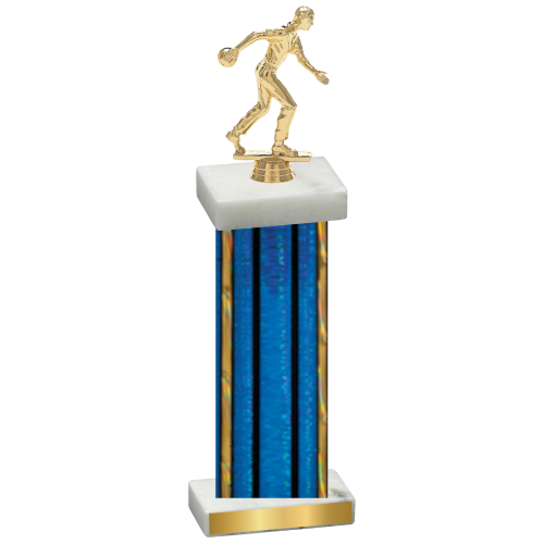 Single Blue Glacier Bowling Trophy