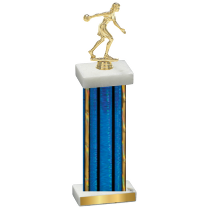 Single Blue Glacier Bowling Trophy