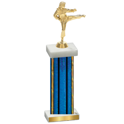 Single Blue Glacier Karate Trophy