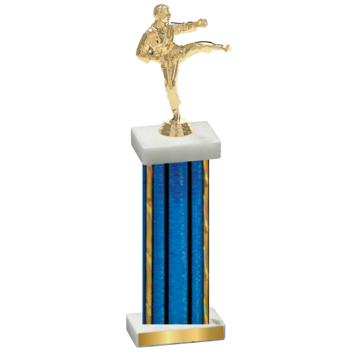 Single Blue Glacier Karate Trophy