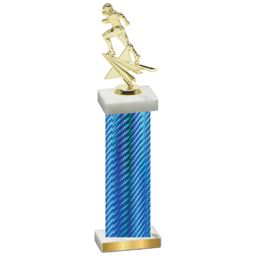 Single Blue Carbon Fiber Football Trophy