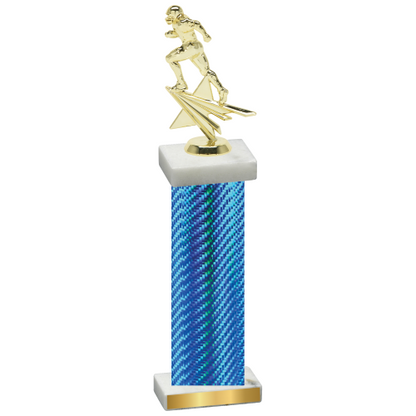 Single Blue Carbon Fiber Football Trophy