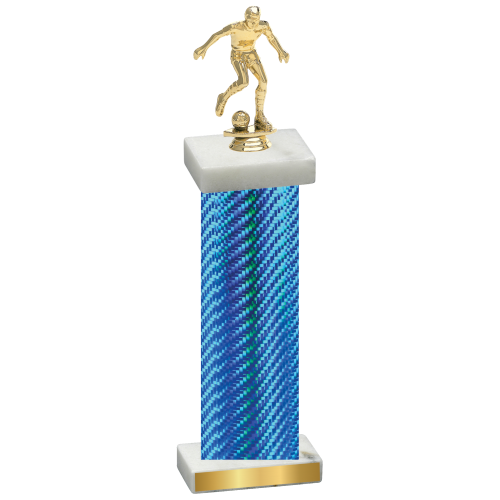 Single Blue Carbon Fiber Soccer Trophy