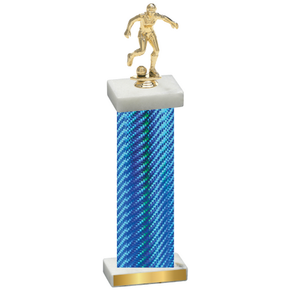 Single Blue Carbon Fiber Soccer Trophy