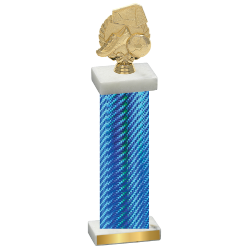 Single Blue Carbon Fiber Soccer Trophy