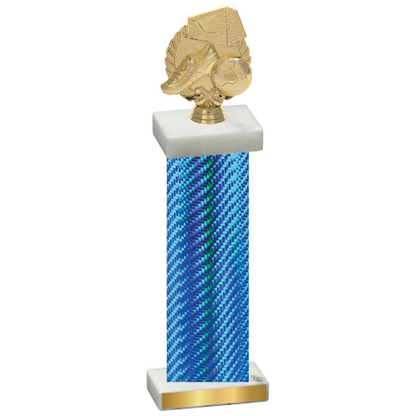 Single Blue Carbon Fiber Soccer Trophy