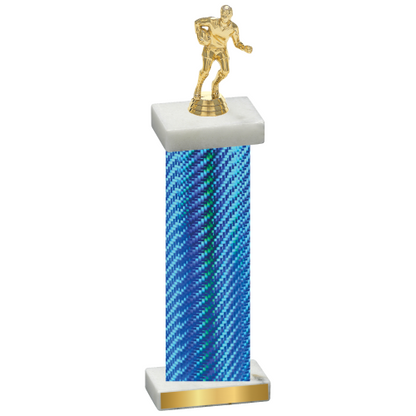 Single Blue Carbon Fiber Rugby Trophy