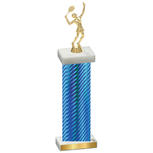 Single Blue Carbon Fiber Tennis Trophy