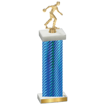 Single Blue Carbon Fiber Bowling Trophy