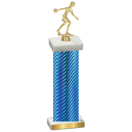 Single Blue Carbon Fiber Bowling Trophy