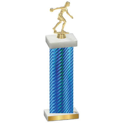 Single Blue Carbon Fiber Bowling Trophy