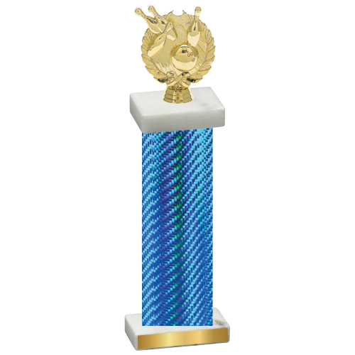 Single Blue Carbon Fiber Bowling Trophy