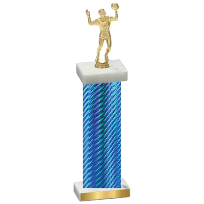 Single Blue Carbon Fiber Volleyball Trophy