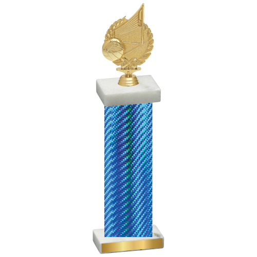 Single Blue Carbon Fiber Volleyball Trophy