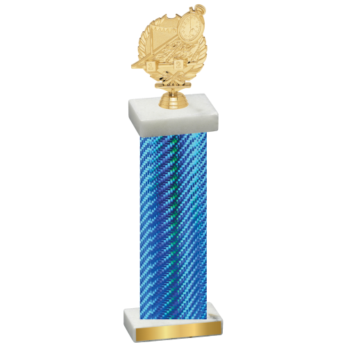 Single Blue Carbon Fiber Swimming Trophy